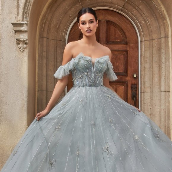 Andrea and Leo Dresses & Skirts - NEW LONG OFF THE SHOULDER SLEEVELESS A-LINE DRESS WITH LACE UP BACK AL A1092